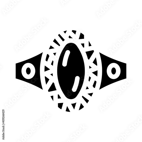 ring with magic diamond glyph icon vector illustration