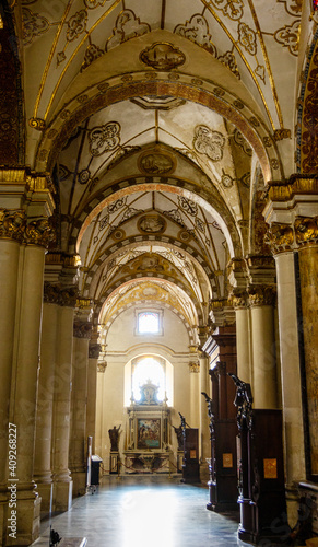 Rich decorated interior of the Lecce cathedral in Lecce  Apulia  Italy - Europe
