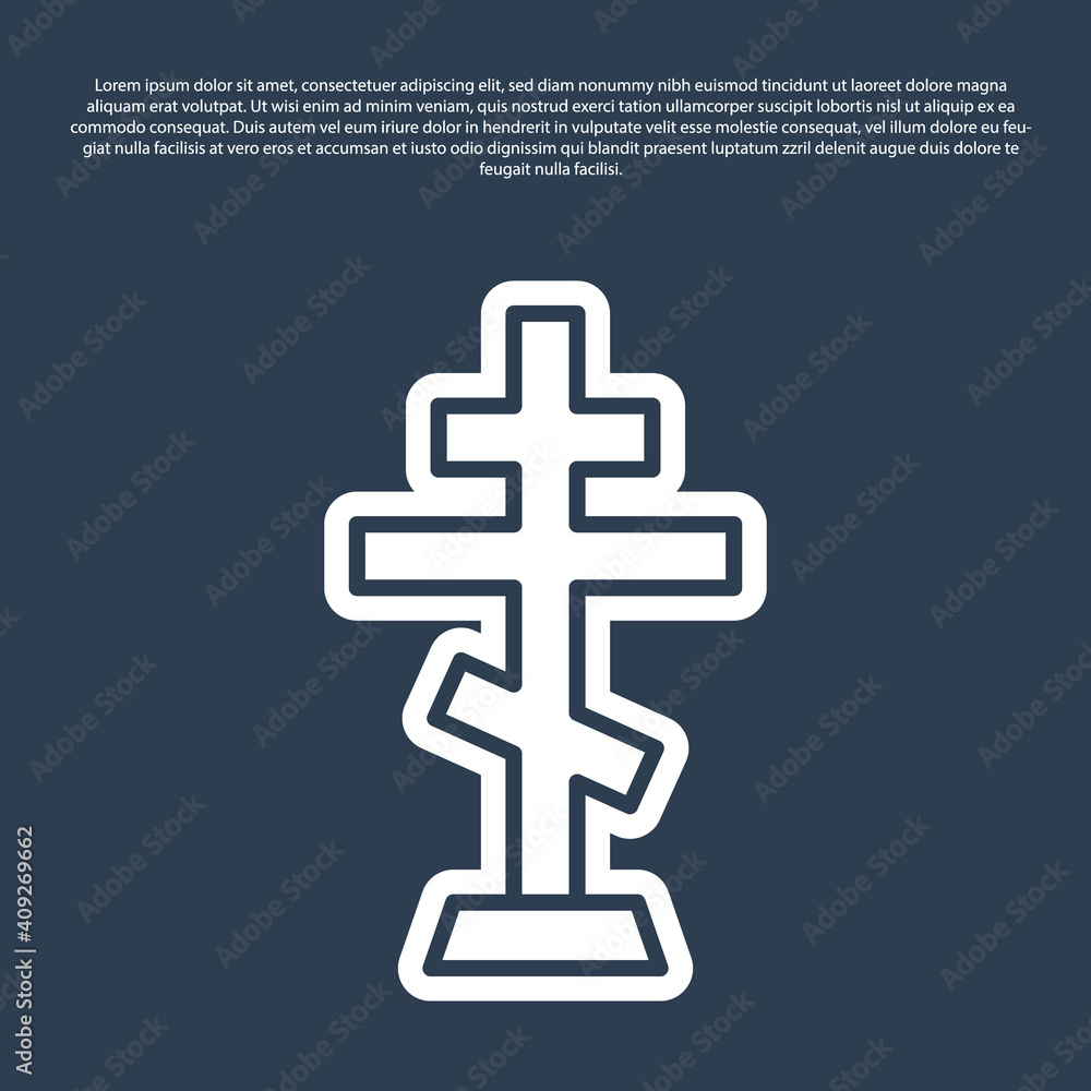 Blue line Christian cross icon isolated on blue background. Church cross. Vector. Blue line Christian cross icon isolated on blue background. Church cross. Vector.