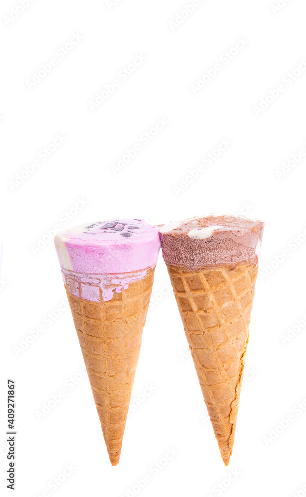 ice cream in a waffle cup isolated ice cream in a waffle cup isolated