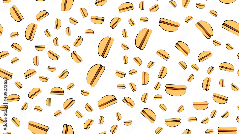 colored and bright burgers on a white background, illustration. junk food pattern. fast food wallpaper, social media icon. kitchen decor, junk food snack from cafe colored and bright burgers on a white background, illustration. junk food pattern. fast food wallpaper, social media icon. kitchen decor, junk food snack from cafe