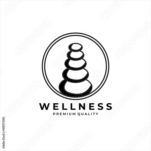 five stone logo wellness vintage minimalist vector design