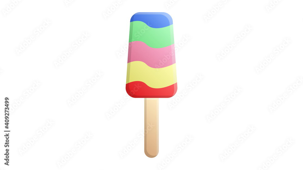popsicle ice cream on a stick on a white background, illustration. appetizing bright dessert with sugar topping. ice cream in several layers. delicious ice cream with toppings popsicle ice cream on a stick on a white background, illustration. appetizing bright dessert with sugar topping. ice cream in several layers. delicious ice cream with toppings
