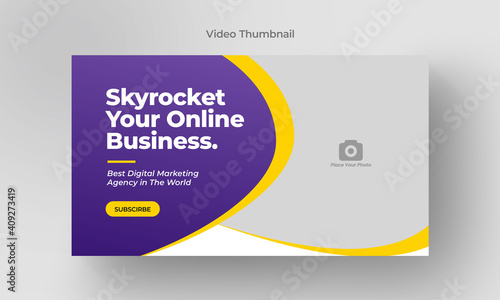 Thumbnail design for any videos. Editable video thumbnail and web banner for live workshop business template. Video cover photo for social media