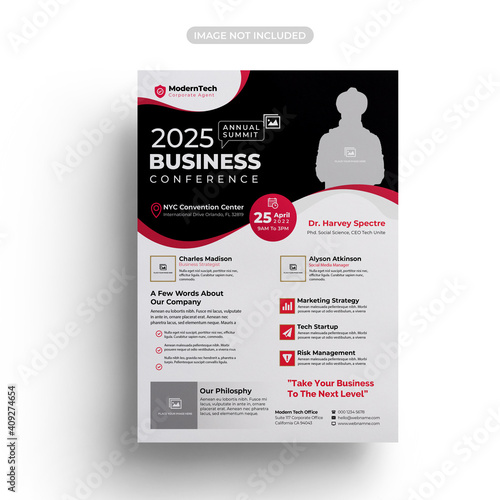 Modern business conference flyer template design (ID: 409274654)