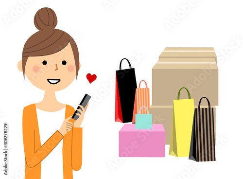 買い物依存症の若い女性