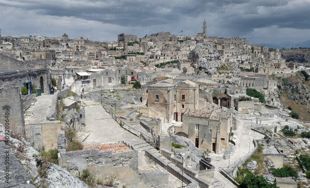 Aerial view of the historic center of Matera