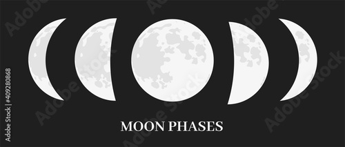 vector set of moon phases
