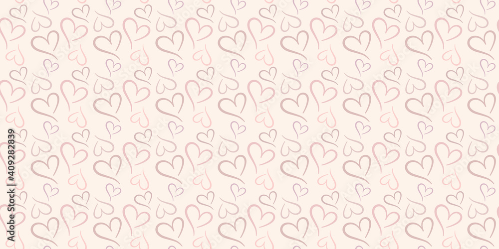 Pastel nude, brown hearts background.