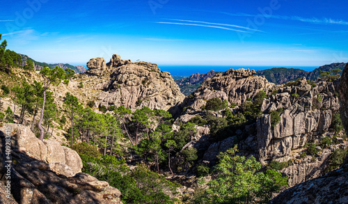 Hiking trail to waterfall "Piscina di Gallo", Corse, France