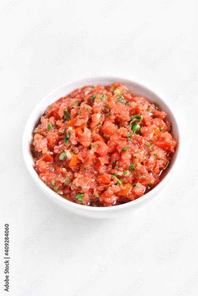 Tomato salsa in bowl Tomato salsa in bowl