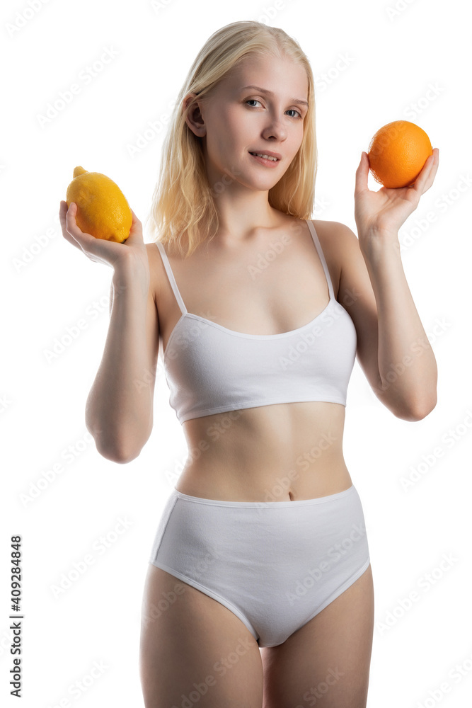 Beautiful blonde promotes a healthy lifestyle Beautiful blonde promotes a healthy lifestyle