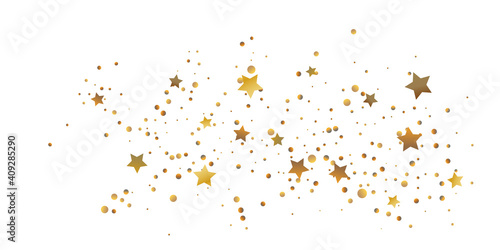 Star confetti. Golden casual confetti background.