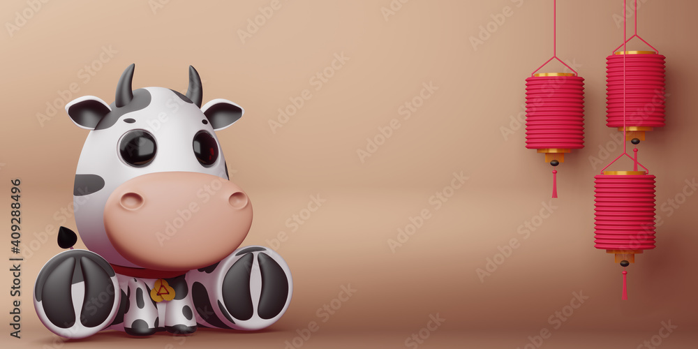 Fototapeta premium Chinese new year, year of the ox.