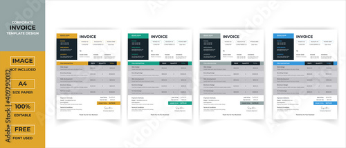 Minimal Creative Corporate Business invoice Template. Invoice For your Business Print ready Invoice Vector template Design