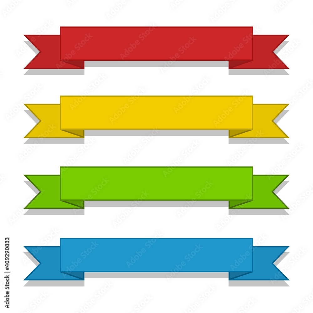Set of colorful banner ribbons icon. Label, badge and borders collection. Simple design element of ribbon. Set of colorful banner ribbons icon. Label, badge and borders collection. Simple design element of ribbon.