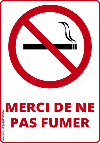 No smoking plate, poster, French