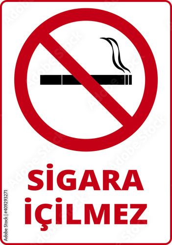 No smoking plate  poster  Turkish