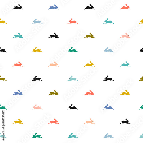 Seamless pattern with hares. Graphic design for paper, textile print, page fill