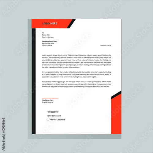 Orange Incredible Business Letterhead