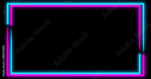 Canvastavla Neon background with LED frame screens