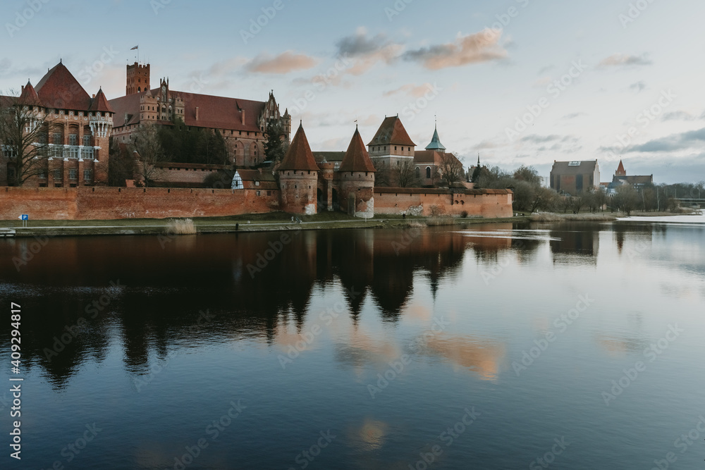 Marienburg Castle in Malbork— one of the largest brick castles in the world, which served as the residence of the masters of the Teuton Order