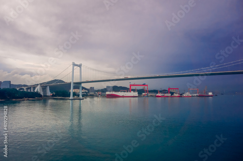 Huge bridge across the bay to Xiamen island