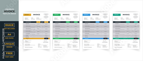 Minimal Creative Corporate Business invoice Template. Invoice For your Business Print ready Invoice Vector template Design