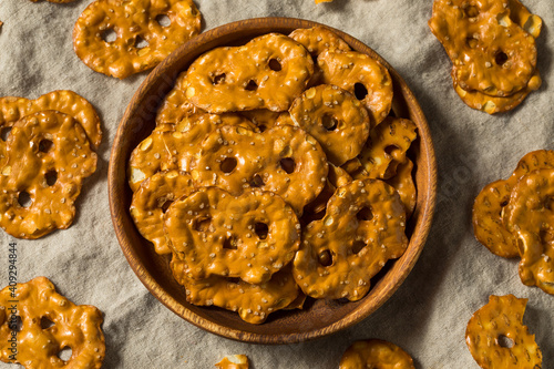 Canvas Print Homemade Salty Pretzel Crisps