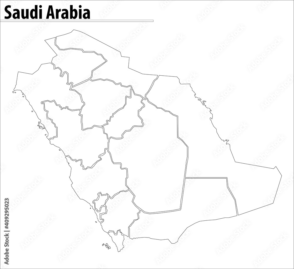 saudi arabia map illustration vector detailed saudi arabia map with region names