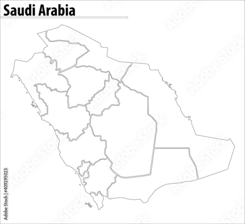 saudi arabia map illustration vector detailed saudi arabia map with region names