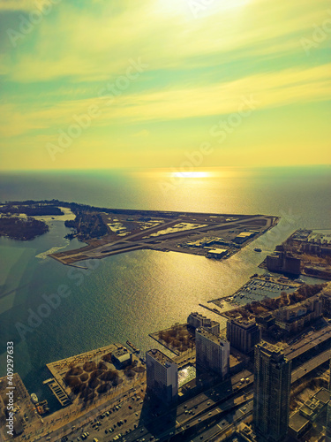 Photography Toronto city waterfront airport Arial view