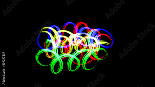 abstract colorful glowing lights