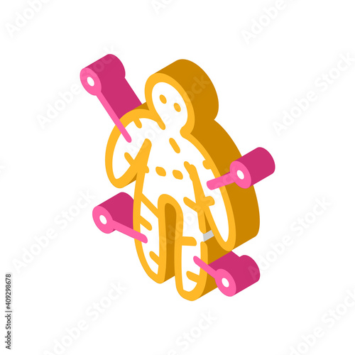 voodoo doll isometric icon vector illustration color