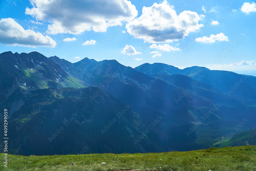 Summer mountain landscape in Poland, the Tatra Mountains. 