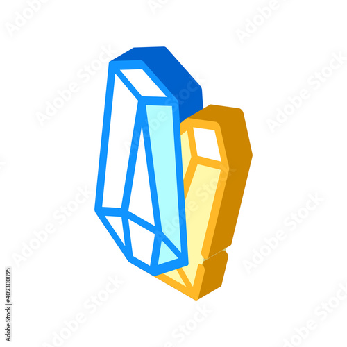crystals magical stones isometric icon vector illustration