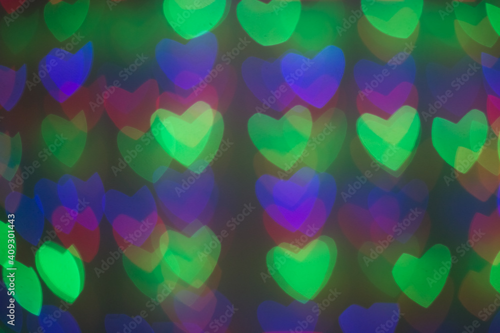 heart, bokeh, flashlights, neon lights, love