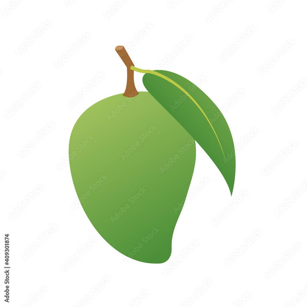 Raw Mango Graphics Raw mango vector. Raw mango on white background. Green mango. Stock ...