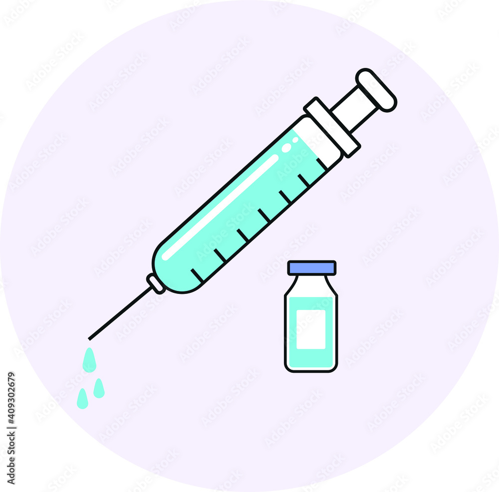 Syringe with blue vaccine and ampoule with vaccine against the virus. copy space for text.
Syringe with blue vaccine and ampoule with vaccine against the virus. copy space for text.