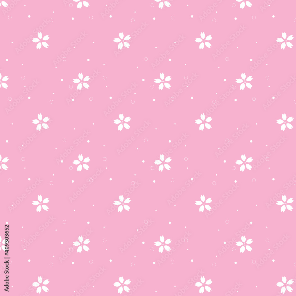 Cherry Blossoms Pink and White Spotted Seamless Pattern Cherry Blossoms Pink and White Spotted Seamless Pattern