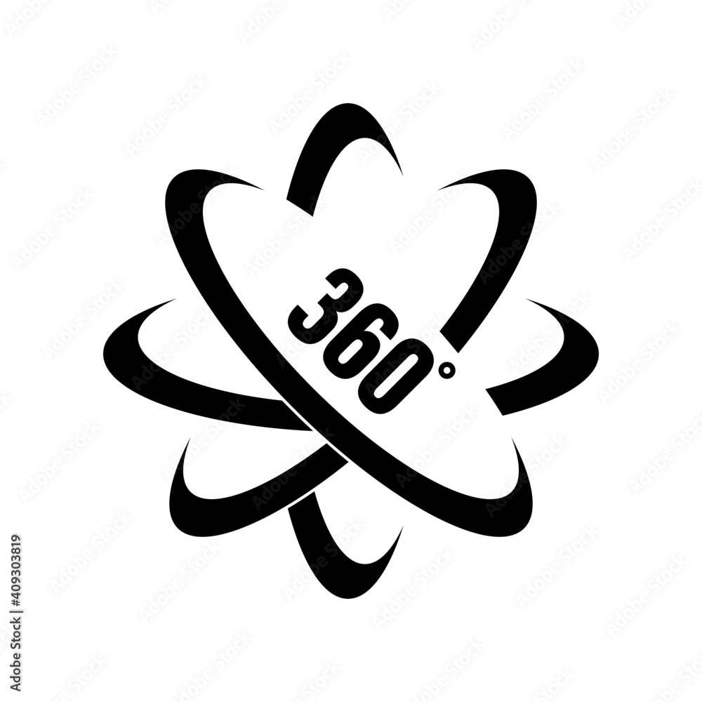 360 degrees vector icon. Round sign with arrows rotation to 360 degrees. Rotate symbol isolated in white background. Vector illustration EPS 10. 360 degrees vector icon. Round sign with arrows rotation to 360 degrees. Rotate symbol isolated in white background. Vector illustration EPS 10.