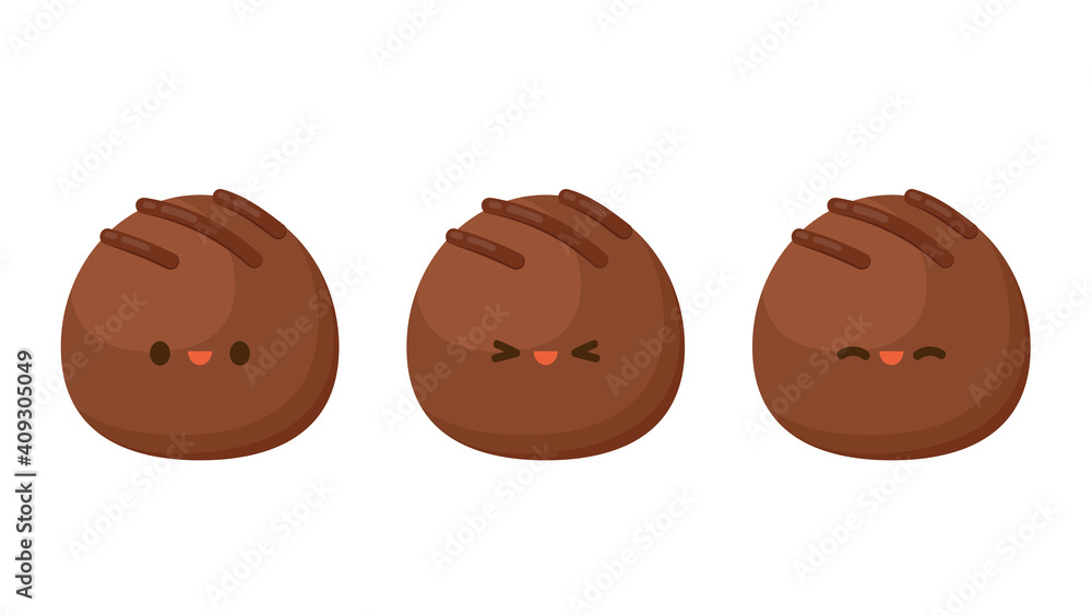 Fototapeta premium Chocolate vector. Chocolate character design. Chocolate on white background. Chocolate ball.