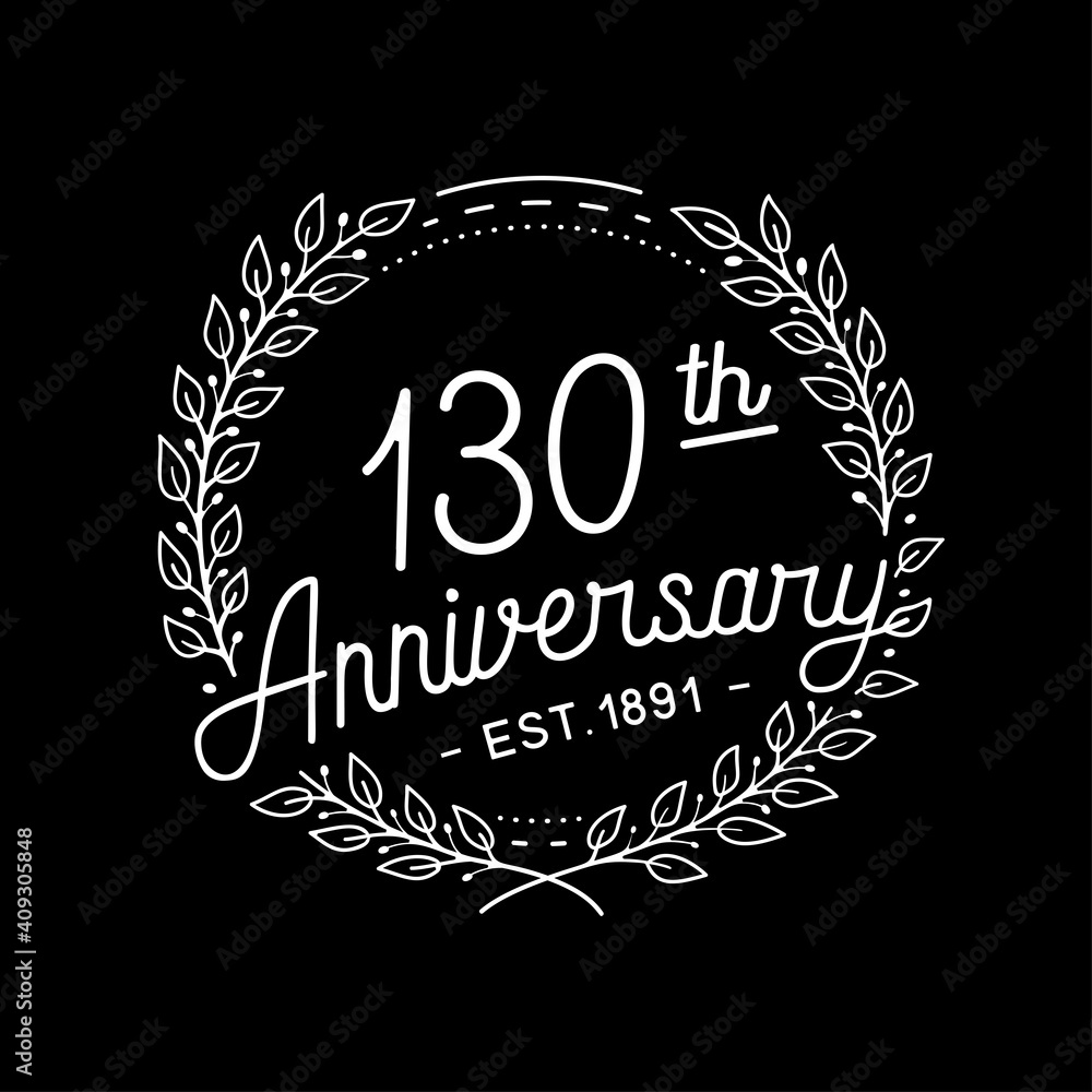 130 years anniversary celebrations design template. 130th logo. Vector and illustrations. 130 years anniversary celebrations design template. 130th logo. Vector and illustrations.