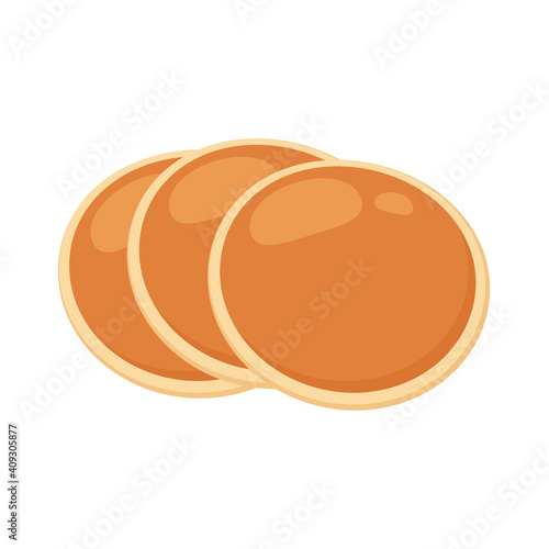 Pancake vector. Pancake on white background. Pancakes stack.