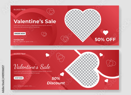 Valentine's day mega, big, flash sale social media post banner.set flyers, posters, voucher, offer with Wallpaper,Vector & illustration. 