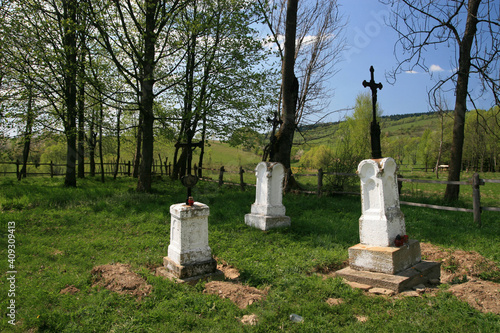 Old cemetery in Bystre, Bieszczady Mountains, Poland