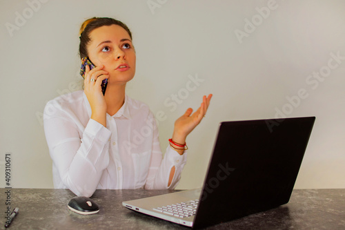 Accountant working on a computer