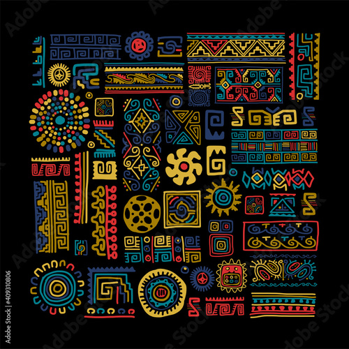 Ethnic handmade ornament for your design