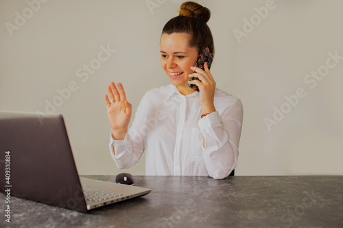 Accountant working on a computer