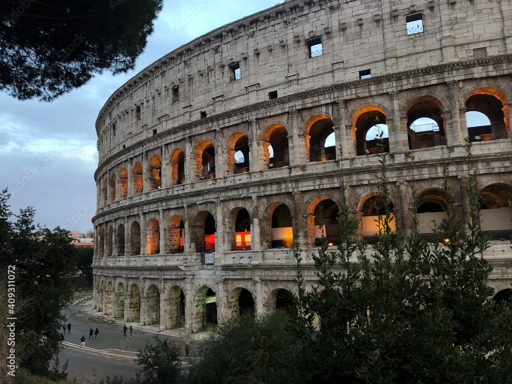 Colosseum at sunset in Rome